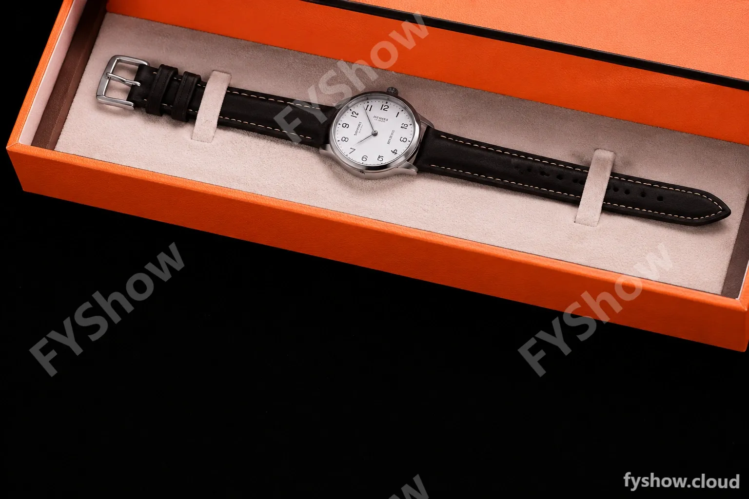 Hermes Slim D Series SS/LE BVF Wht/Blk Quartz