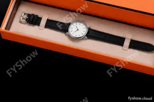Hermes Slim D Series SS/LE BVF Wht/Blk Diams Quartz