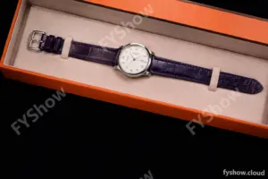 Hermes Slim D Series SS/LE BVF Wht/Per Diams Quartz