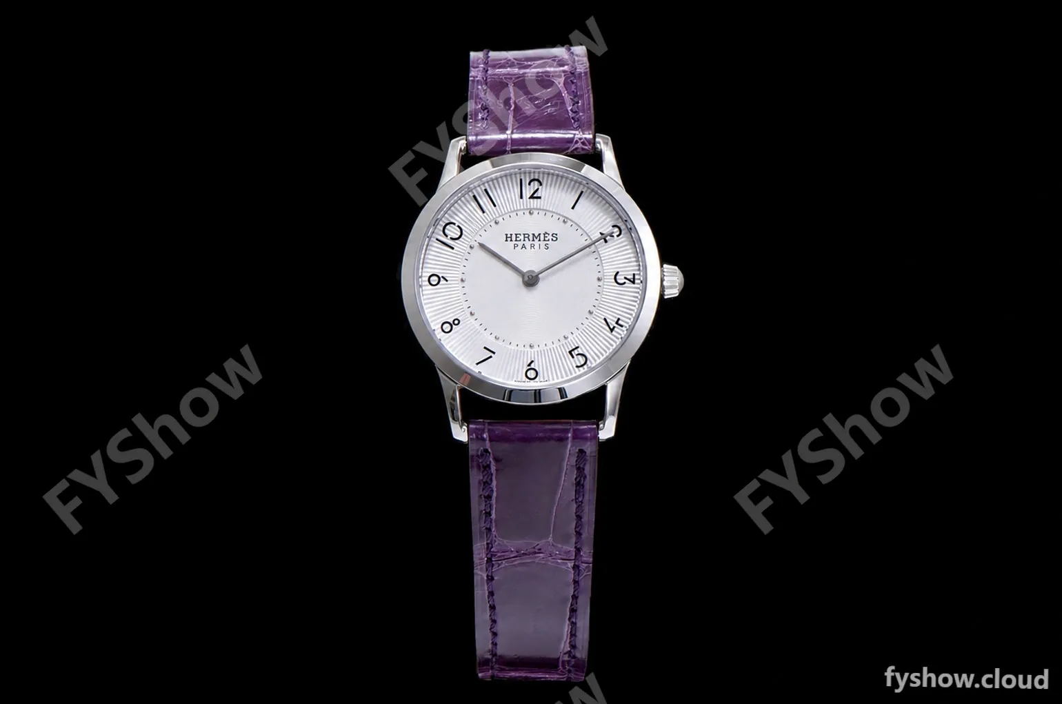 Hermes Slim D Series SS/LE BVF Wht/Per Quartz - Image 3