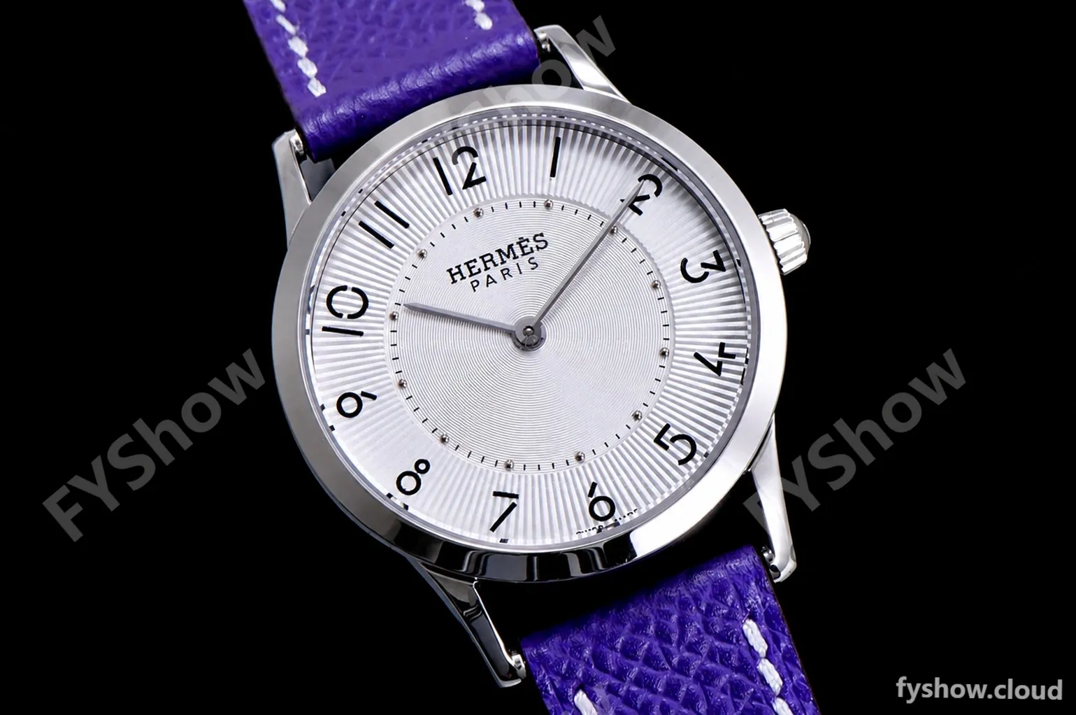 Hermes Slim D Series SS/LE BVF Wht/Per Quartz - Image 4