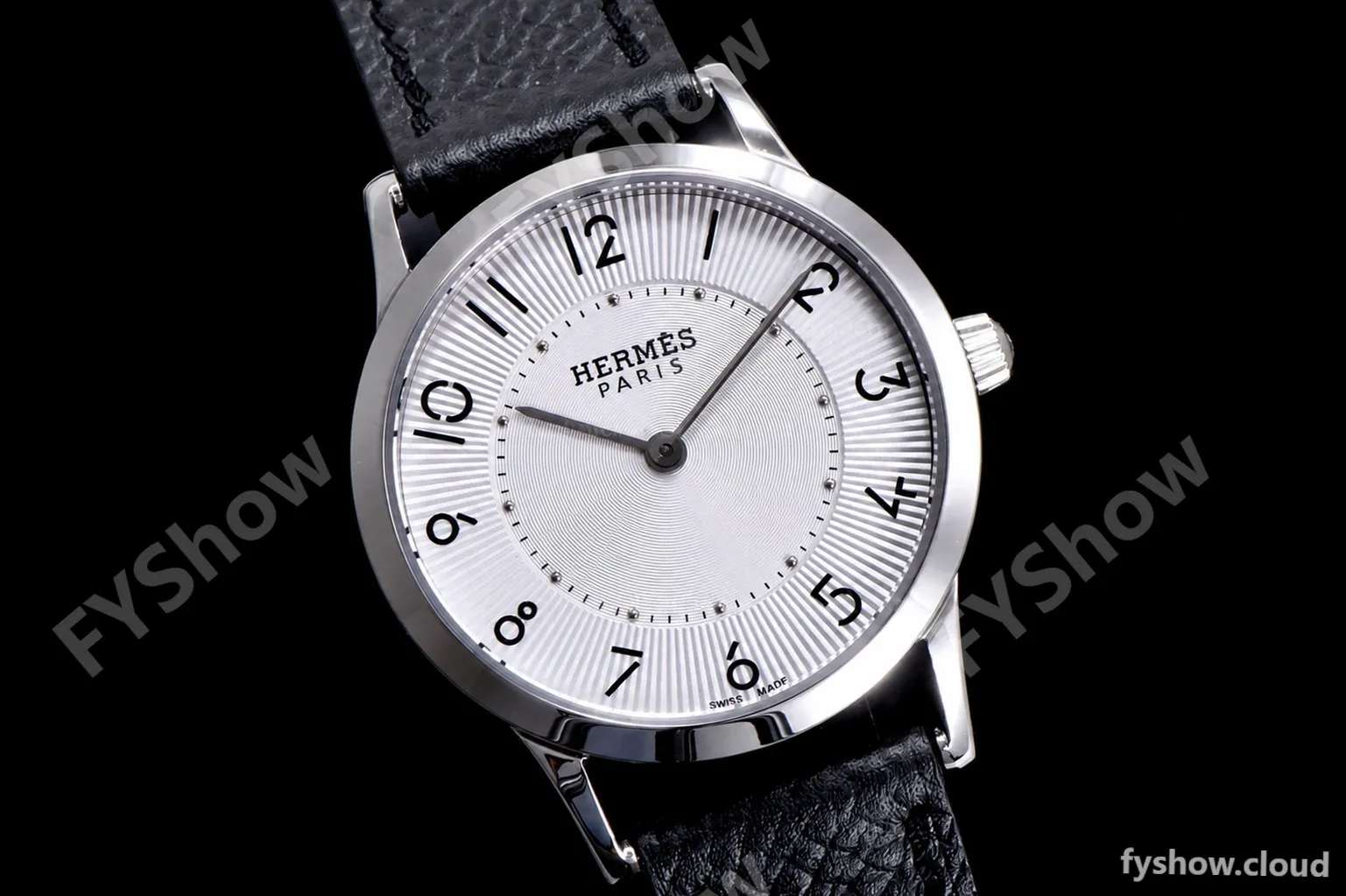 Hermes Slim D Series SS/LE BVF Wht/Blk Quartz - Image 4
