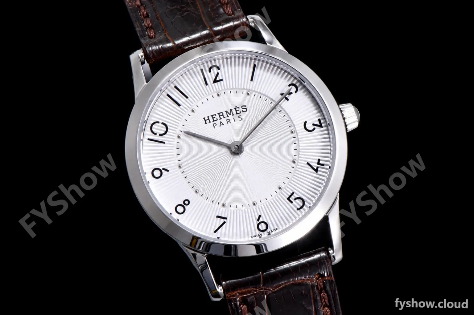 Hermes Slim D Series SS/LE BVF Wht/Blk Quartz - Image 4