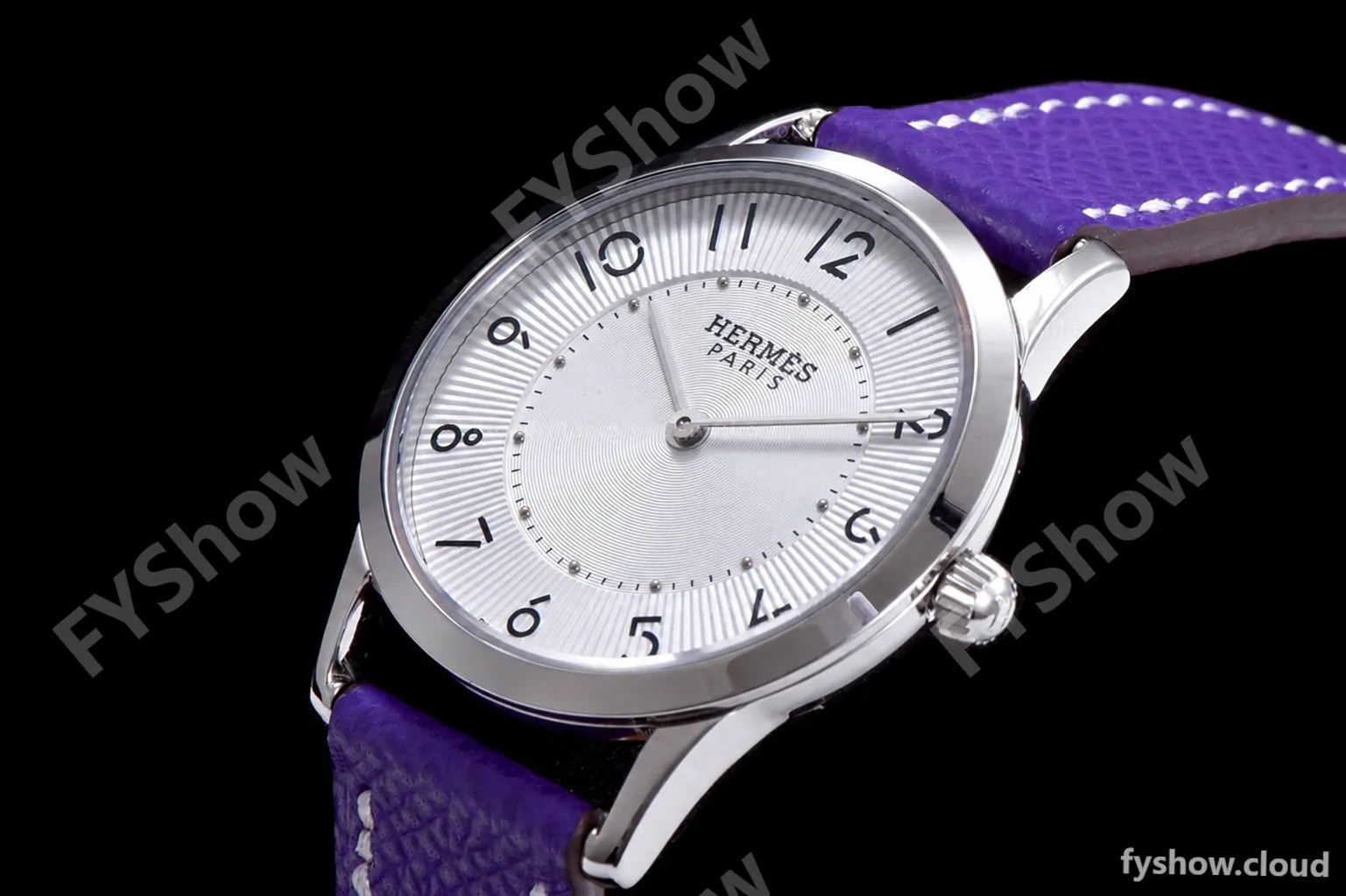 Hermes Slim D Series SS/LE BVF Wht/Per Quartz - Image 5