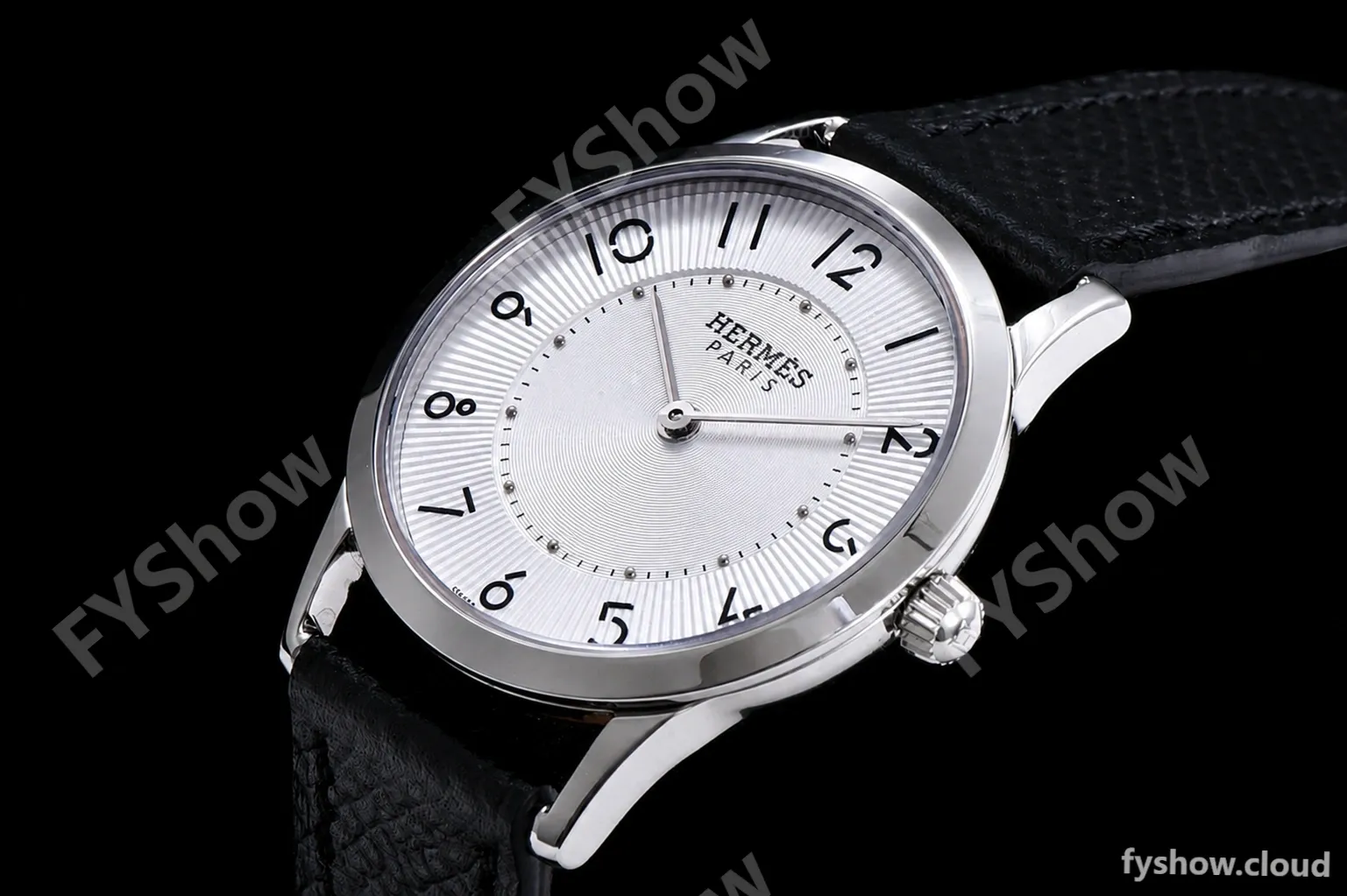 Hermes Slim D Series SS/LE BVF Wht/Blk Quartz - Image 5