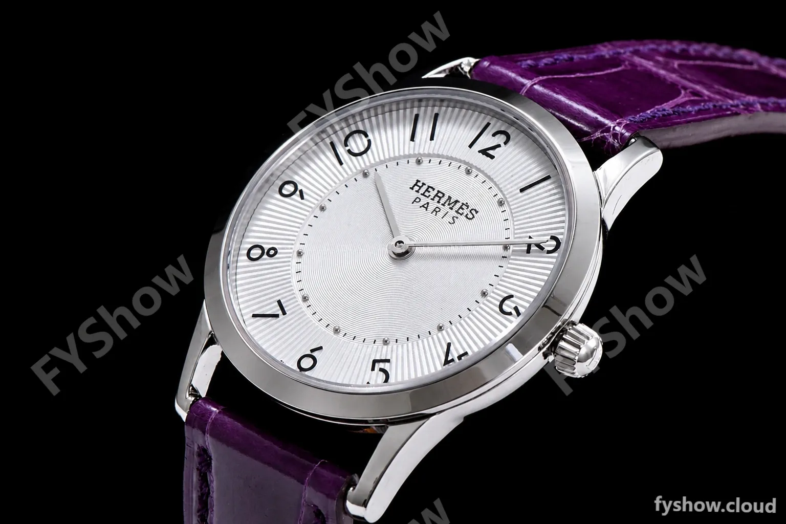 Hermes Slim D Series SS/LE BVF Wht/Per Quartz - Image 5
