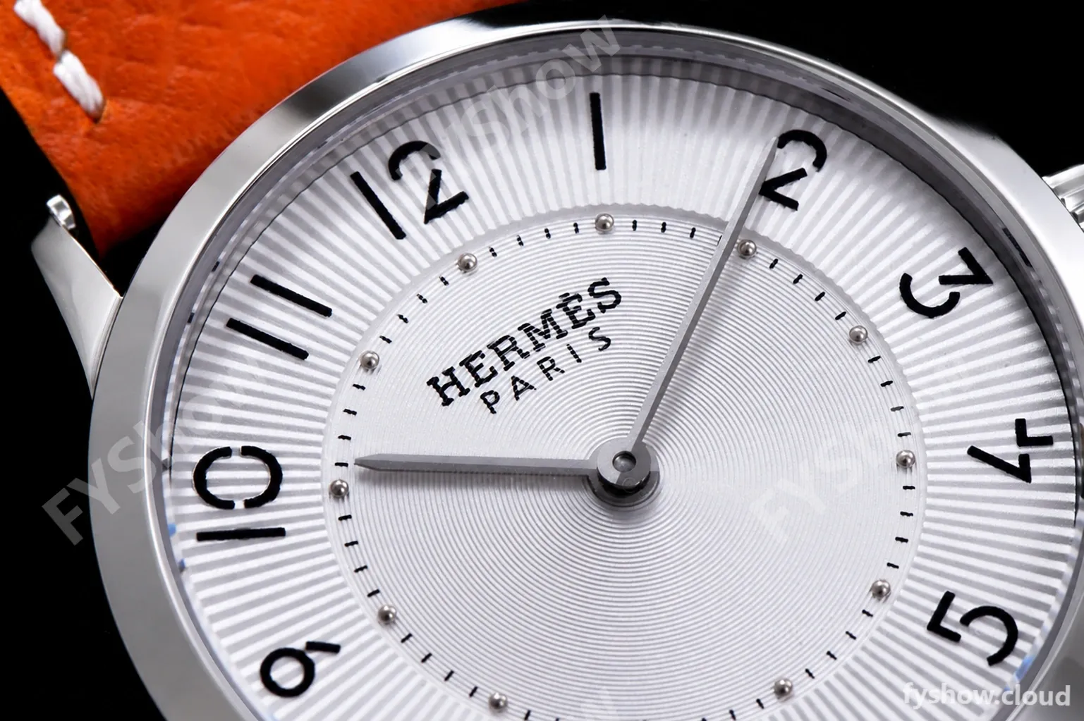 Hermes Slim D Series SS/LE BVF Wht/Bro Quartz - Image 6
