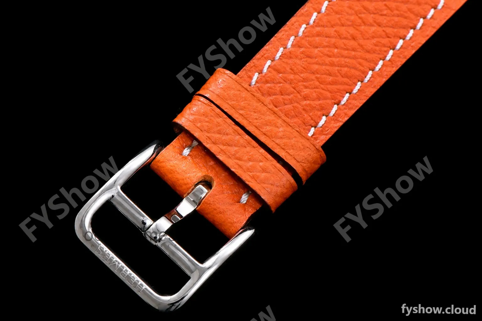 Hermes Slim D Series SS/LE BVF Wht/Bro Quartz - Image 7