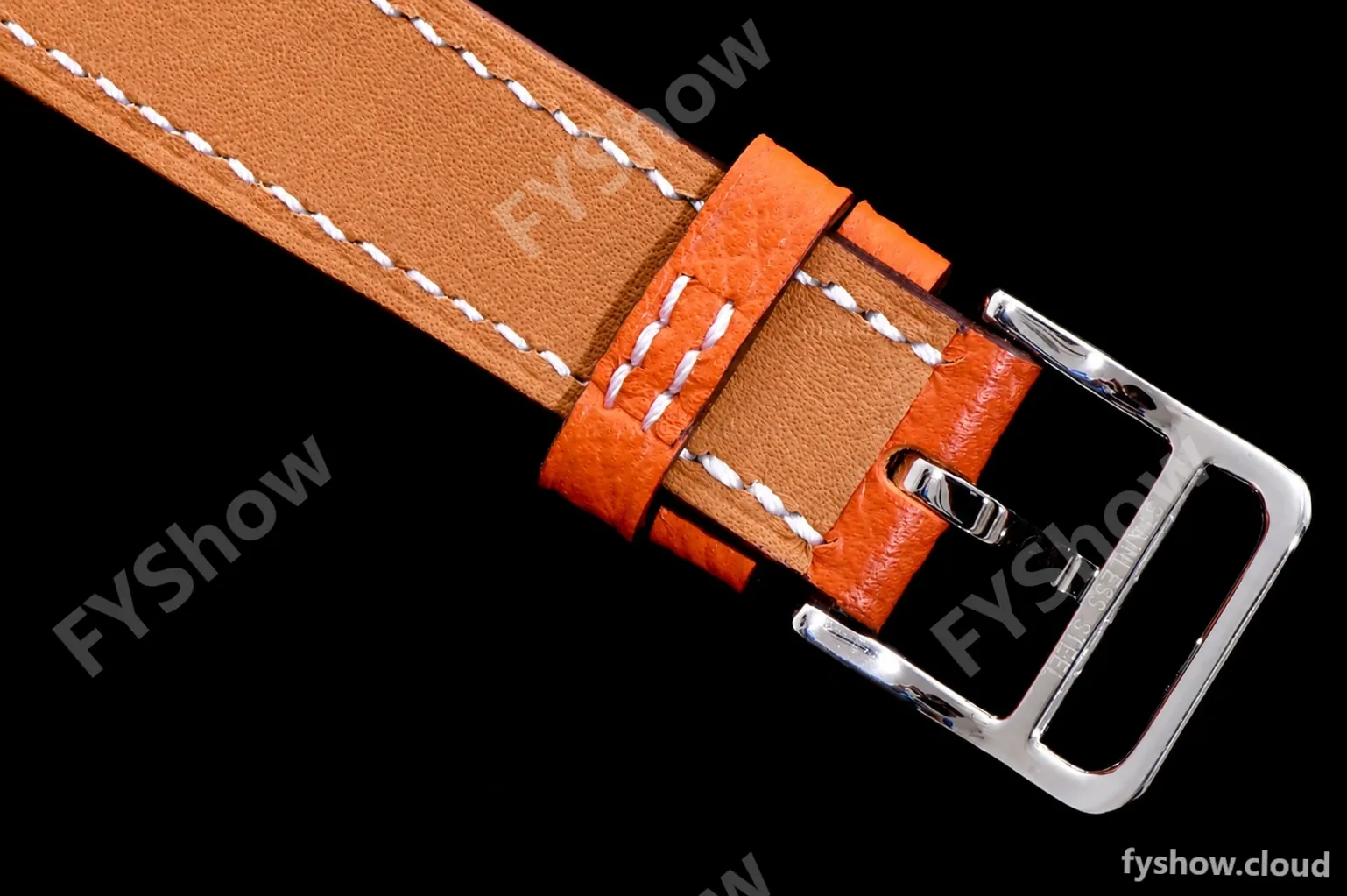 Hermes Slim D Series SS/LE BVF Wht/Bro Quartz - Image 8