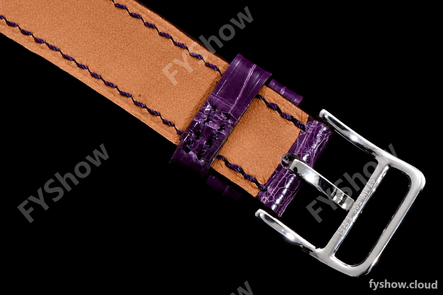 Hermes Slim D Series SS/LE BVF Wht/Per Quartz - Image 8