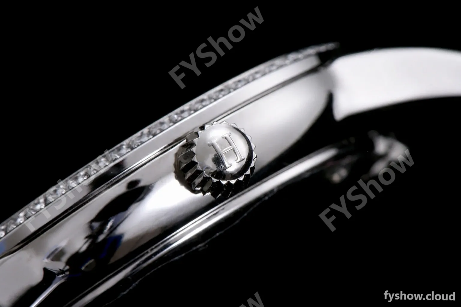 Hermes Slim D Series SS/LE BVF Wht/Bro Diams Quartz - Image 9