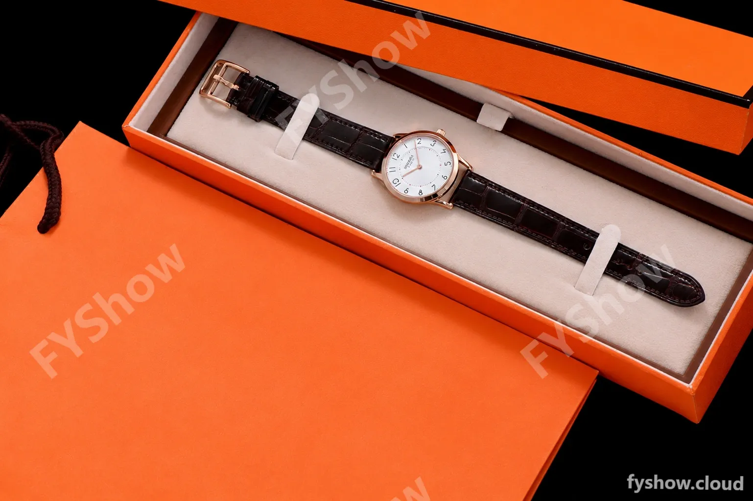 Hermes Slim D Series RG/LE BVF Wht/Bro Quartz