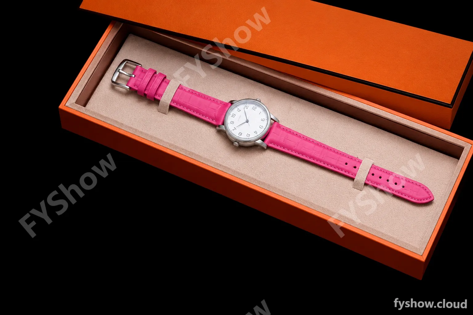 Hermes Slim D Series RG/LE BVF Wht/Pin Diams Quartz