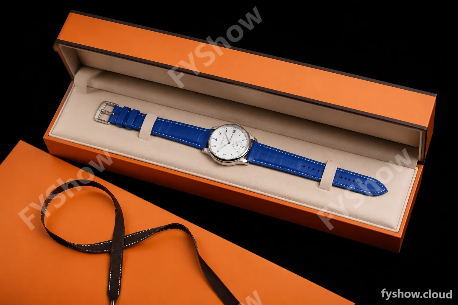 Hermes Slim D Series RG/LE BVF Wht/Blu Diams Quartz