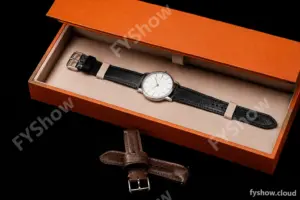 Hermes Slim D Series RG/LE BVF Wht/Blk Diams Quartz