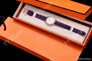 Hermes Slim D Series RG/LE BVF Wht/Per Diams Quartz