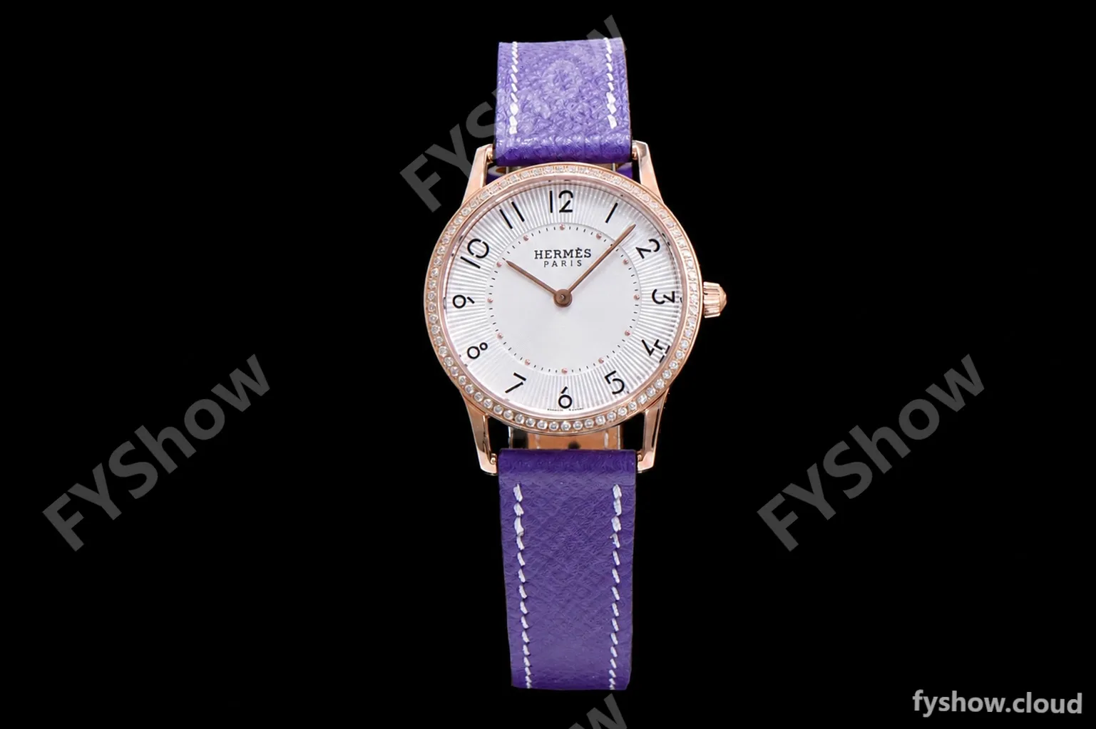 Hermes Slim D Series RG/LE BVF Wht/Per Diams Quartz - Image 2