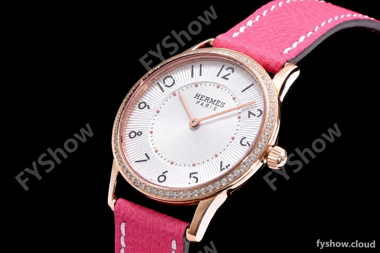 Hermes Slim D Series RG/LE BVF Wht/Pin Diams Quartz - Image 4