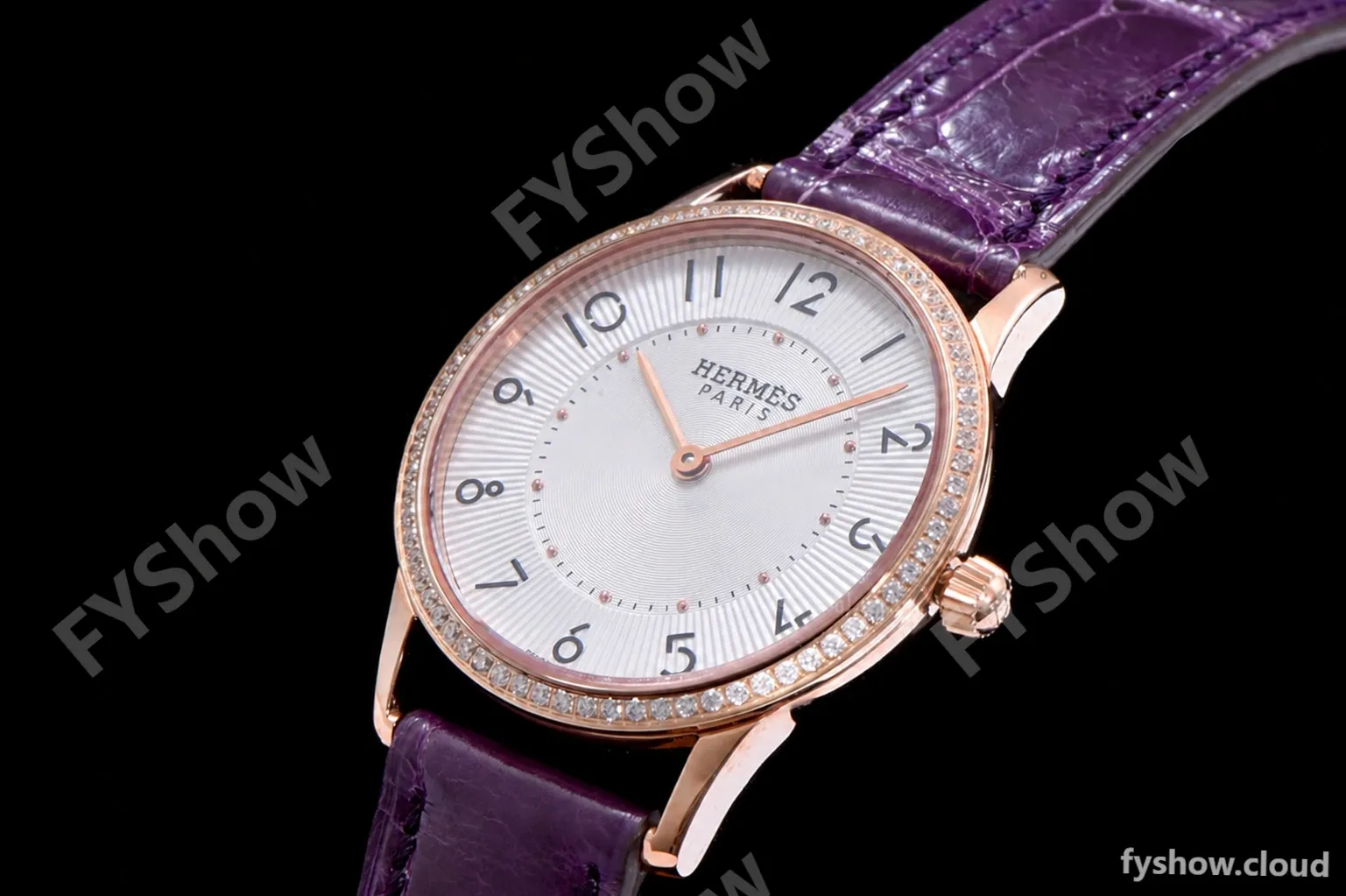 Hermes Slim D Series RG/LE BVF Wht/Per Diams Quartz - Image 3