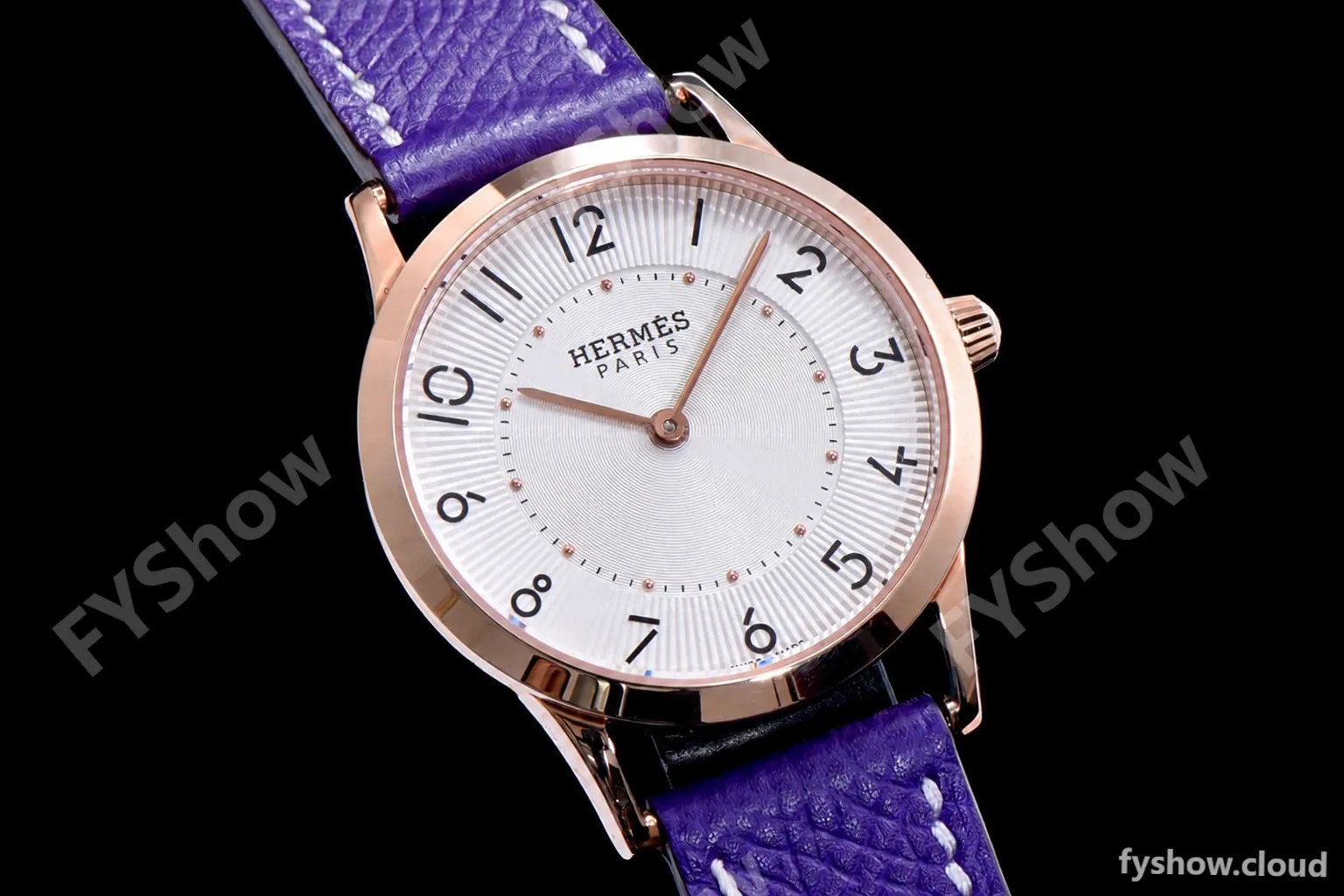Hermes Slim D Series RG/LE BVF Wht/Per Diams Quartz - Image 4