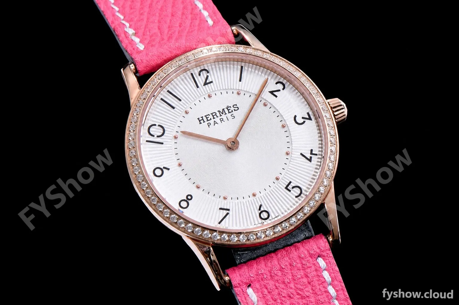 Hermes Slim D Series RG/LE BVF Wht/Pin Diams Quartz - Image 5