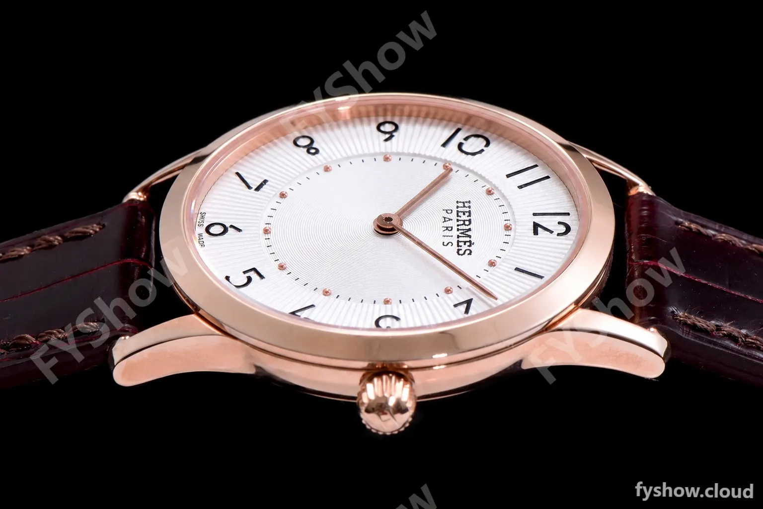 Hermes Slim D Series RG/LE BVF Wht/Bro Quartz - Image 4