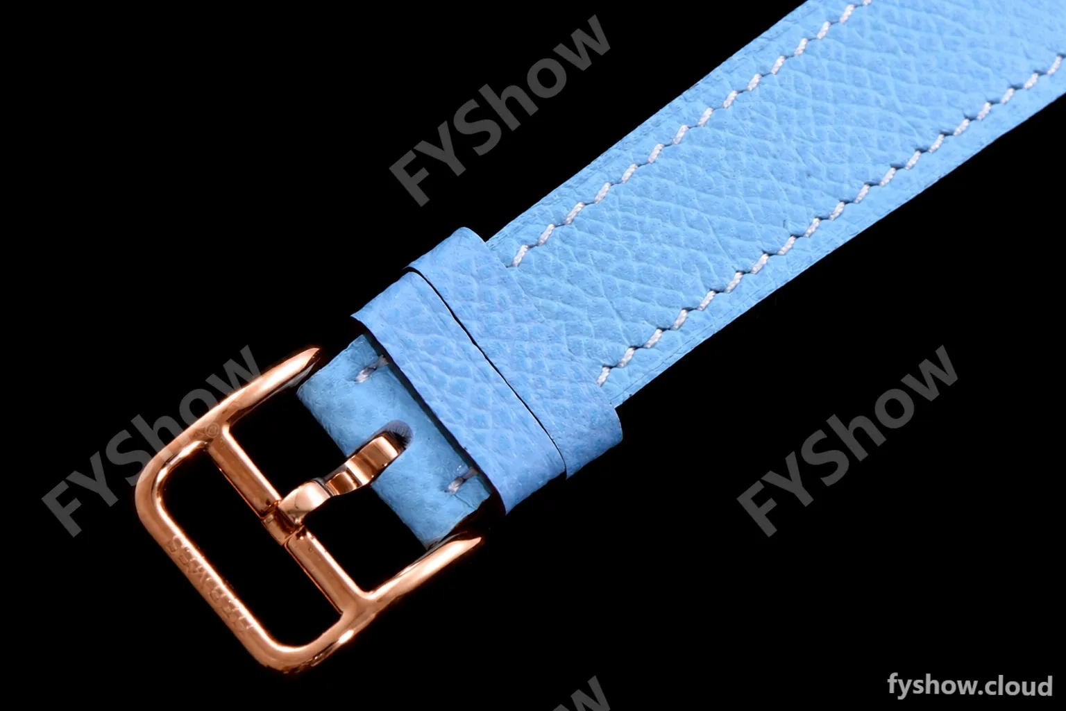 Hermes Slim D Series RG/LE BVF Wht/Blu Diams Quartz - Image 6