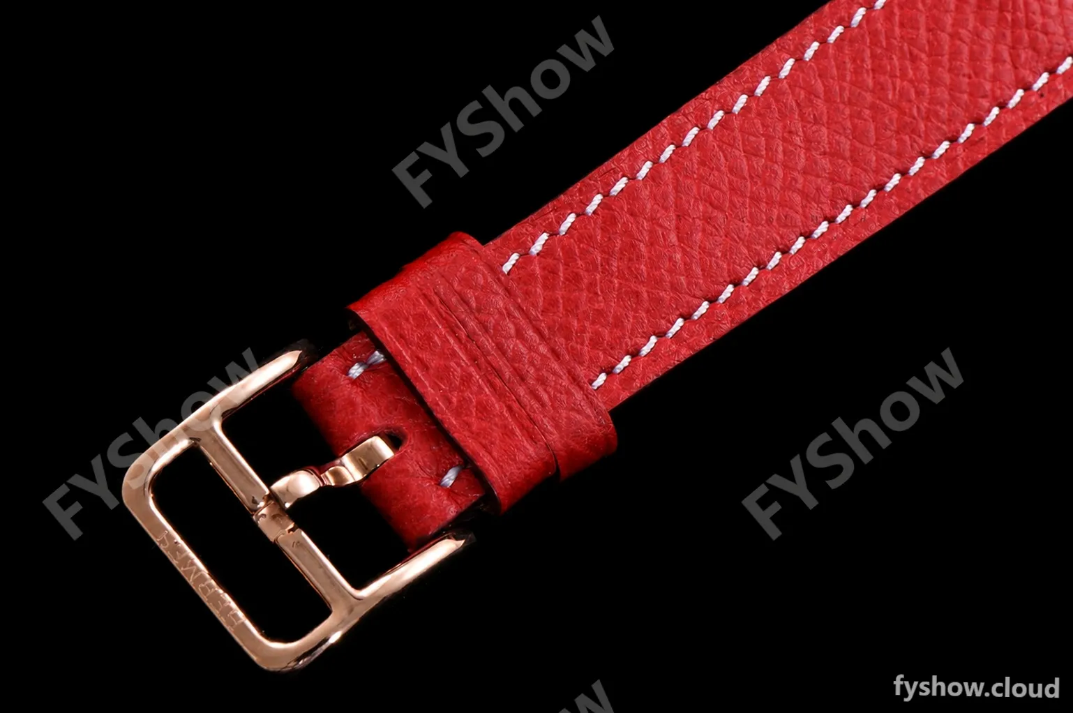 Hermes Slim D Series RG/LE BVF Wht/Red Diams Quartz - Image 6