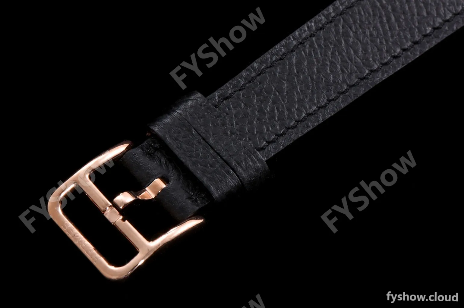 Hermes Slim D Series RG/LE BVF Wht/Blk Diams Quartz - Image 7