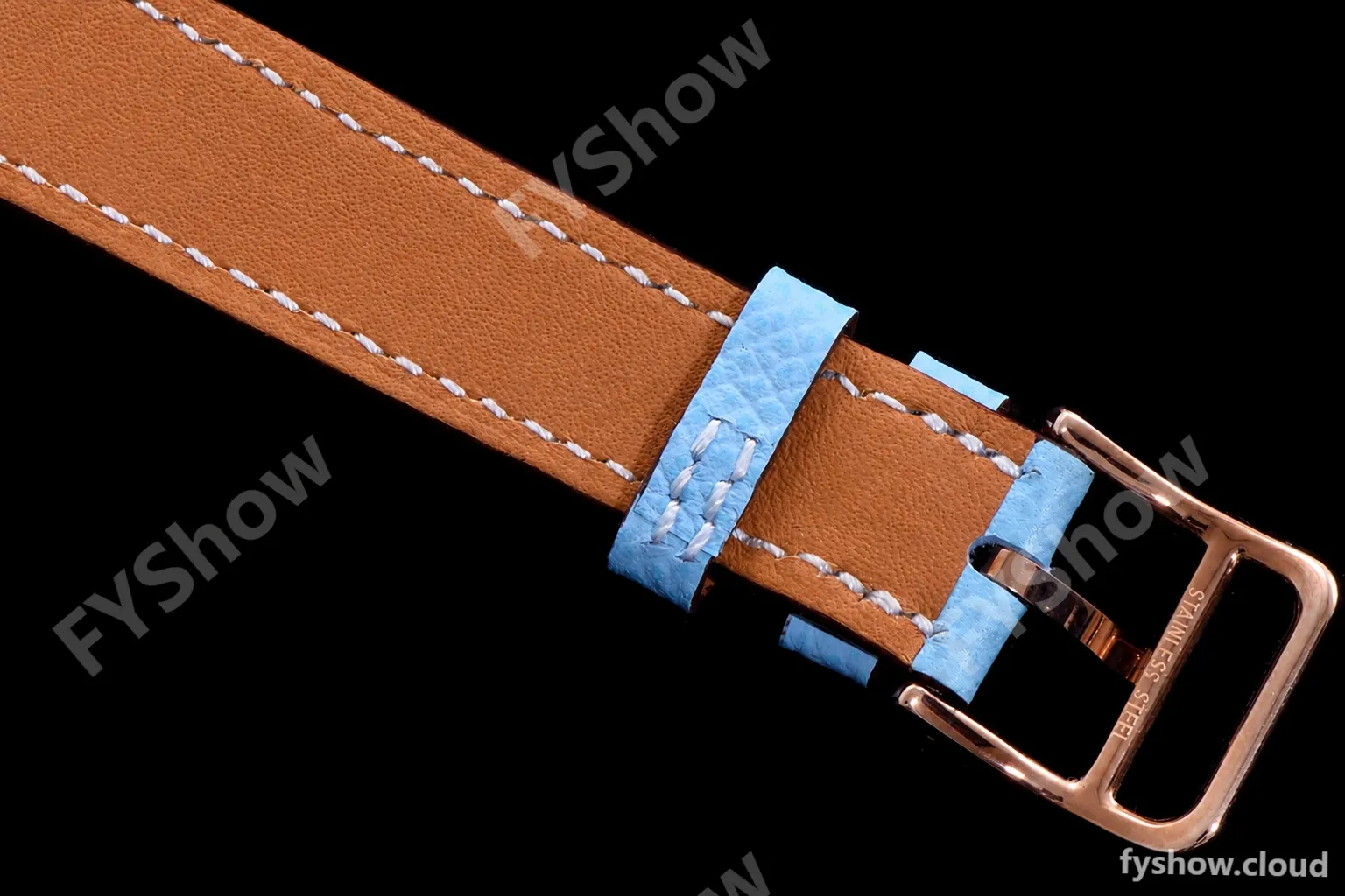 Hermes Slim D Series RG/LE BVF Wht/Blu Diams Quartz - Image 7