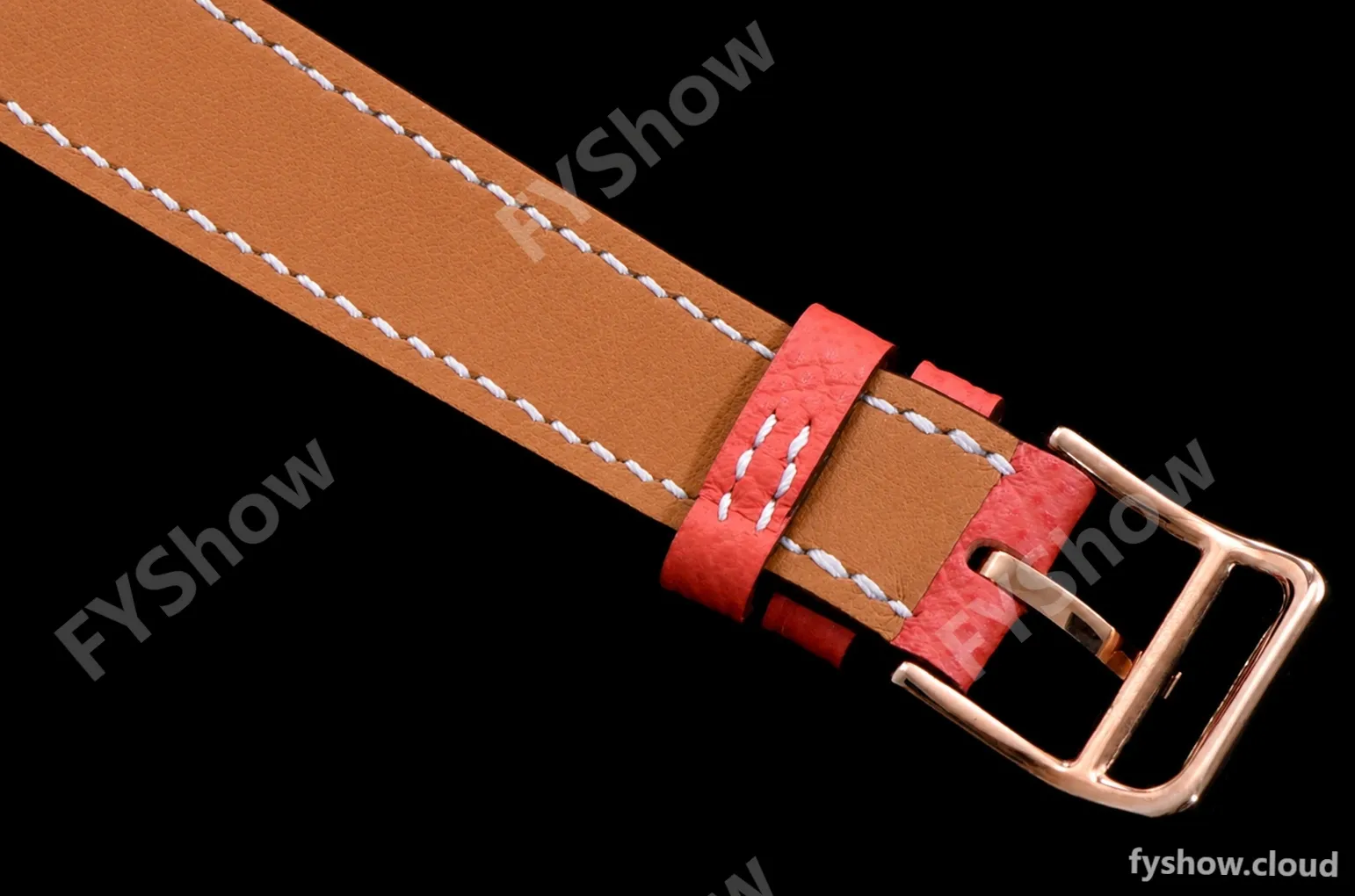 Hermes Slim D Series RG/LE BVF Wht/Red Diams Quartz - Image 8