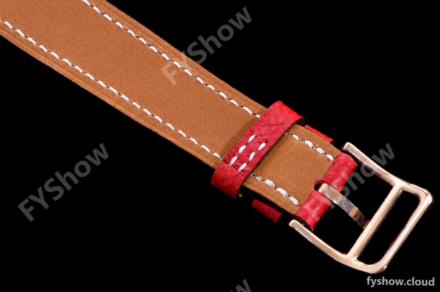 Hermes Slim D Series RG/LE BVF Wht/Red Diams Quartz - Image 7