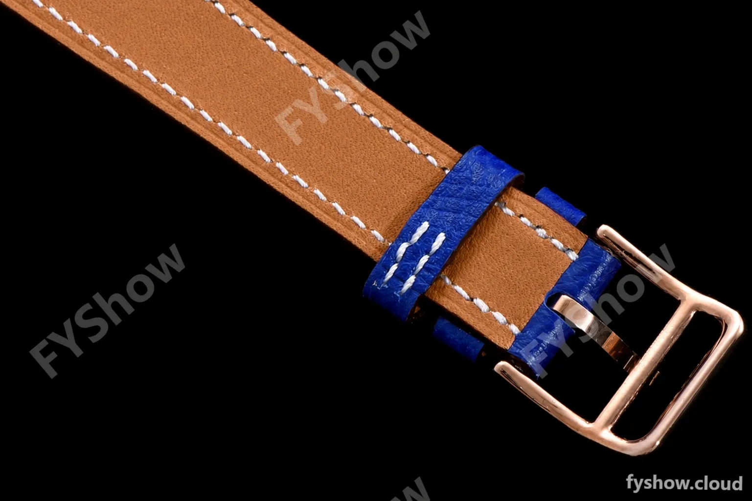 Hermes Slim D Series RG/LE BVF Wht/Blu Diams Quartz - Image 8