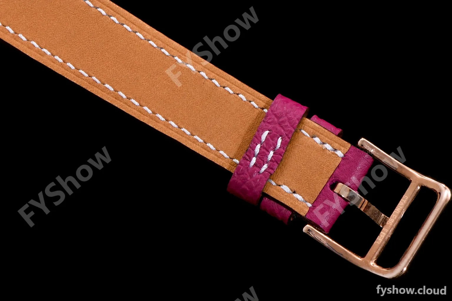 Hermes Slim D Series RG/LE BVF Wht/Red Diams Quartz - Image 7