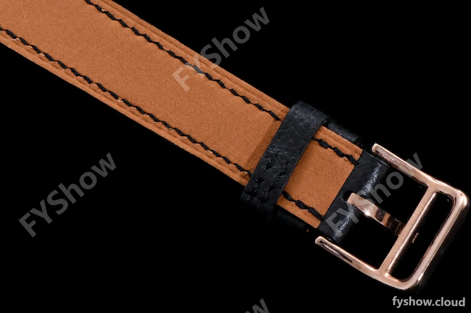 Hermes Slim D Series RG/LE BVF Wht/Blk Diams Quartz - Image 8