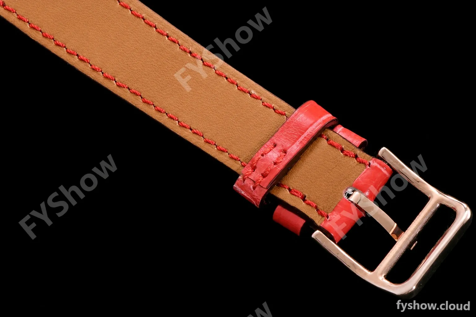 Hermes Slim D Series RG/LE BVF Wht/Red Diams Quartz - Image 7