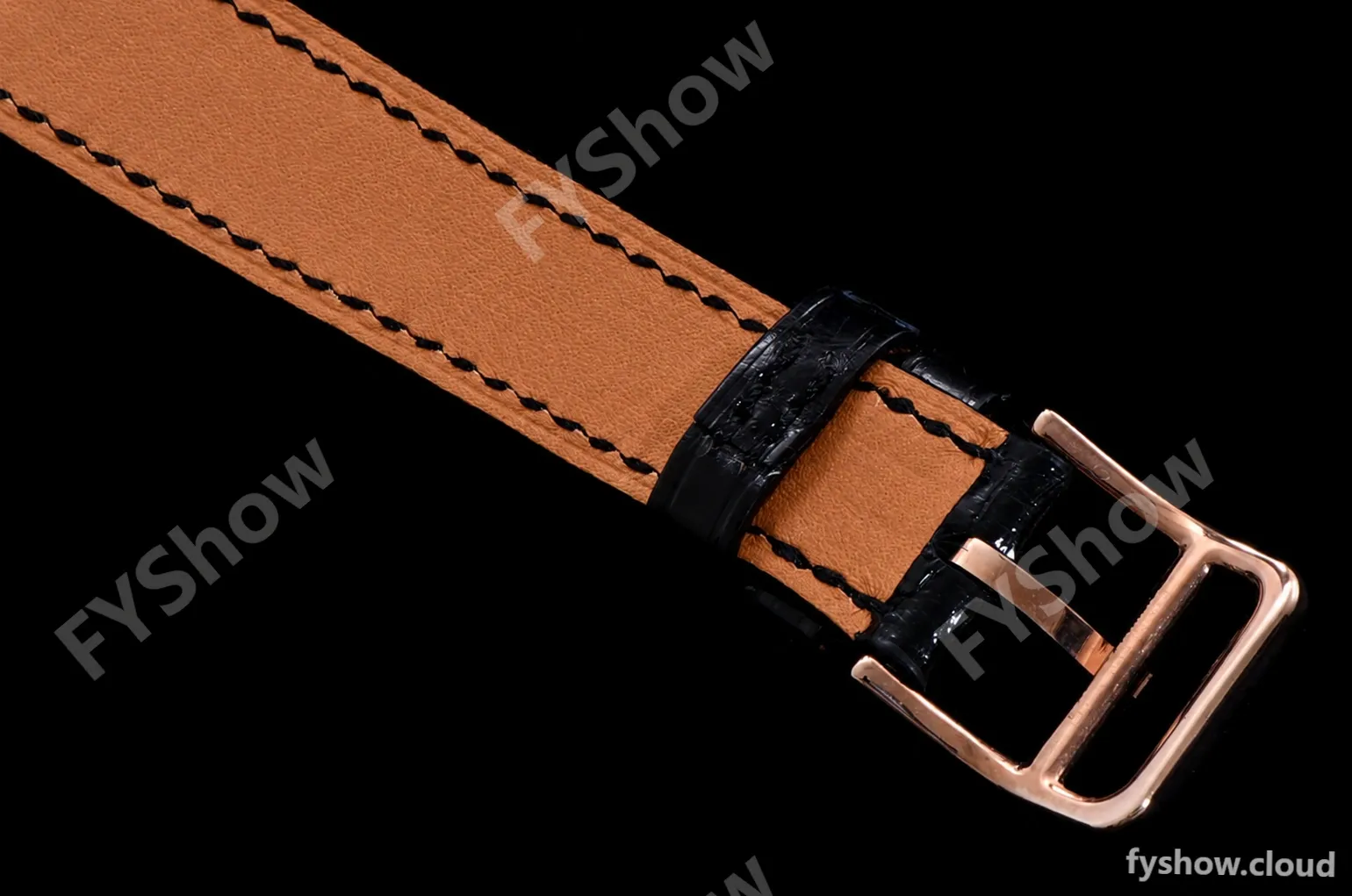 Hermes Slim D Series RG/LE BVF Wht/Blk Diams Quartz - Image 8