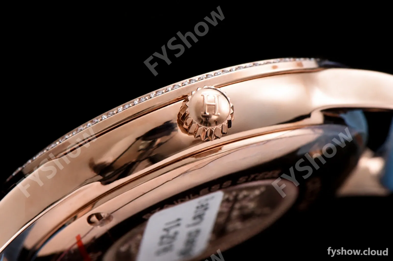 Hermes Slim D Series RG/LE BVF Wht/Blu Diams Quartz - Image 8