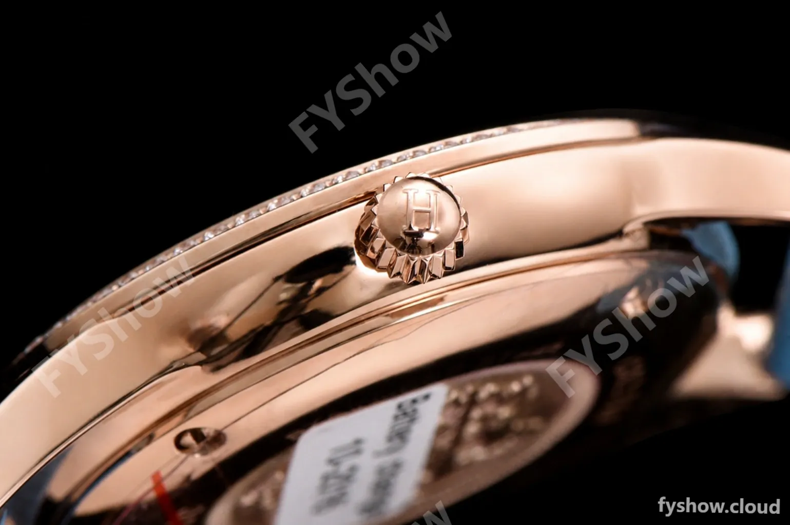 Hermes Slim D Series RG/LE BVF Wht/Blk Diams Quartz - Image 9