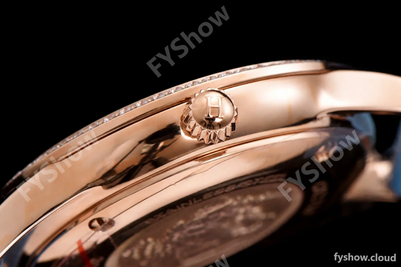 Hermes Slim D Series RG/LE BVF Wht/Blk Diams Quartz - Image 9
