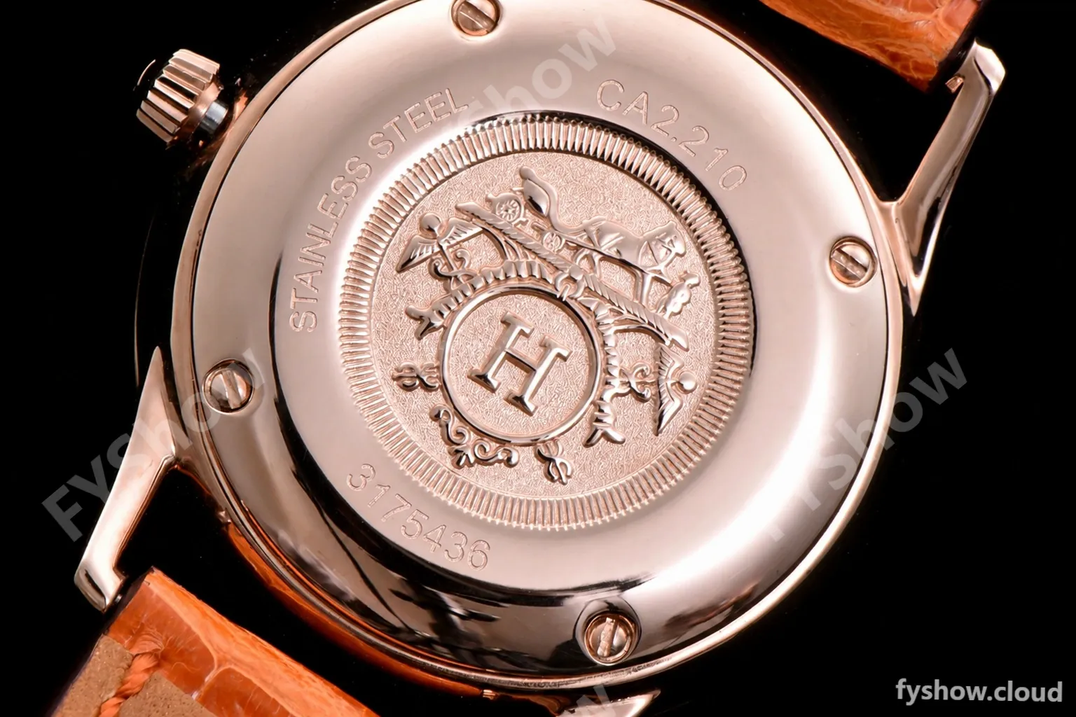 Hermes Slim D Series RG/LE BVF Wht/Blu Diams Quartz - Image 9