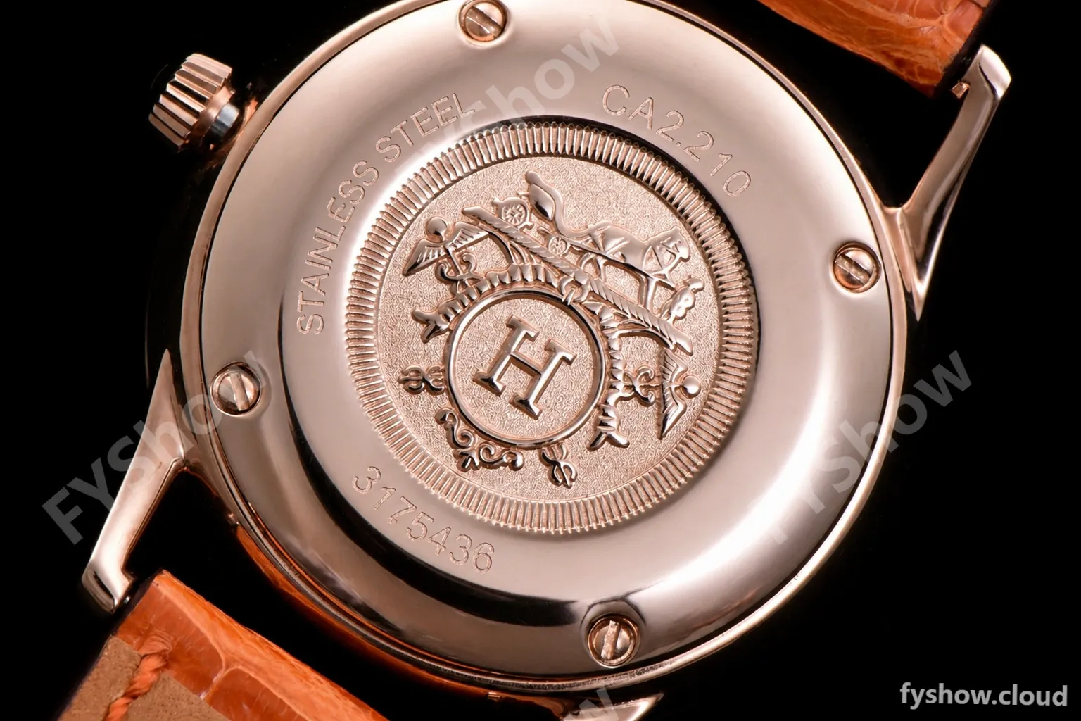 Hermes Slim D Series RG/LE BVF Wht/Blk Diams Quartz - Image 10