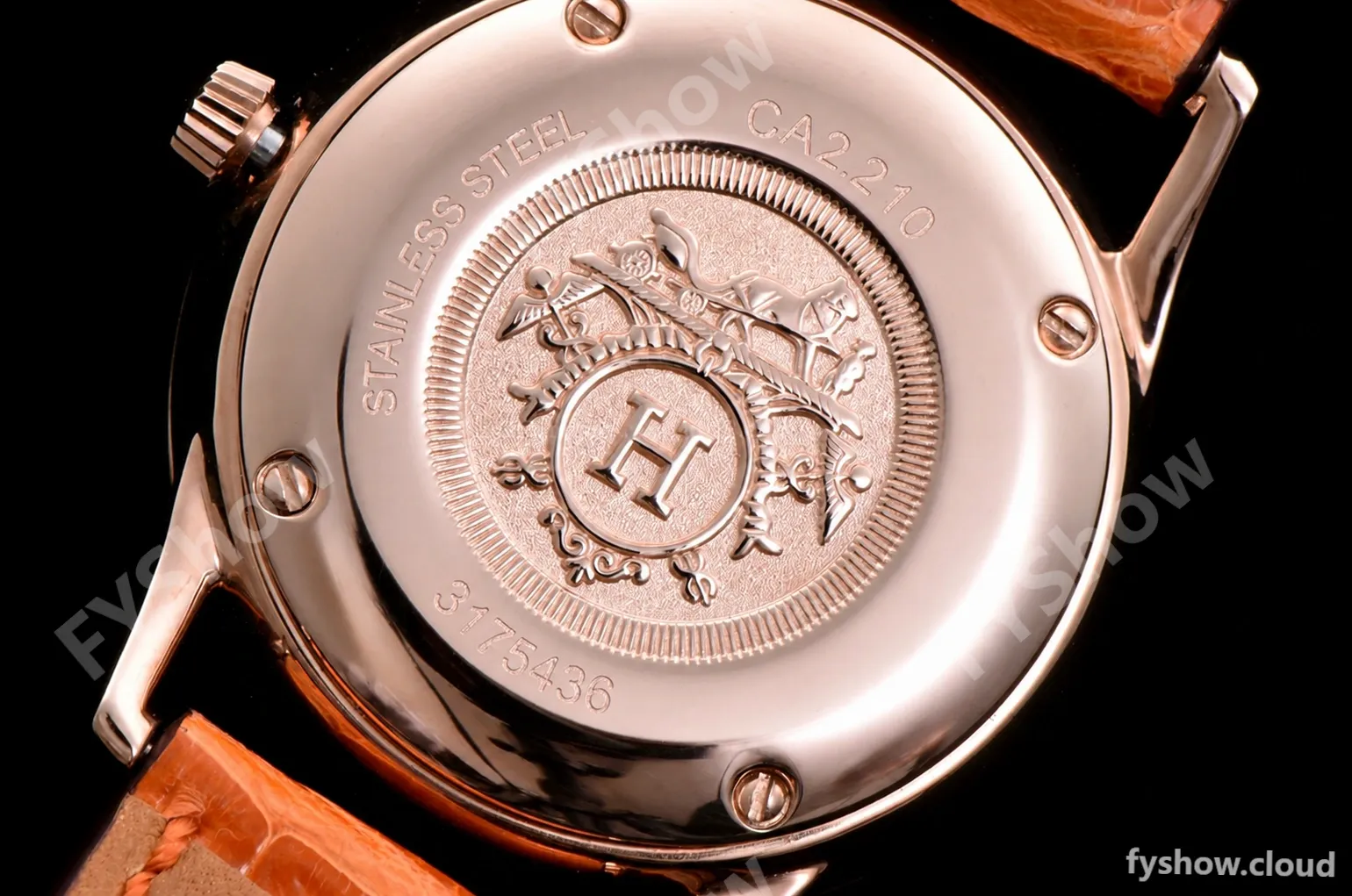 Hermes Slim D Series RG/LE BVF Wht/Red Diams Quartz - Image 9