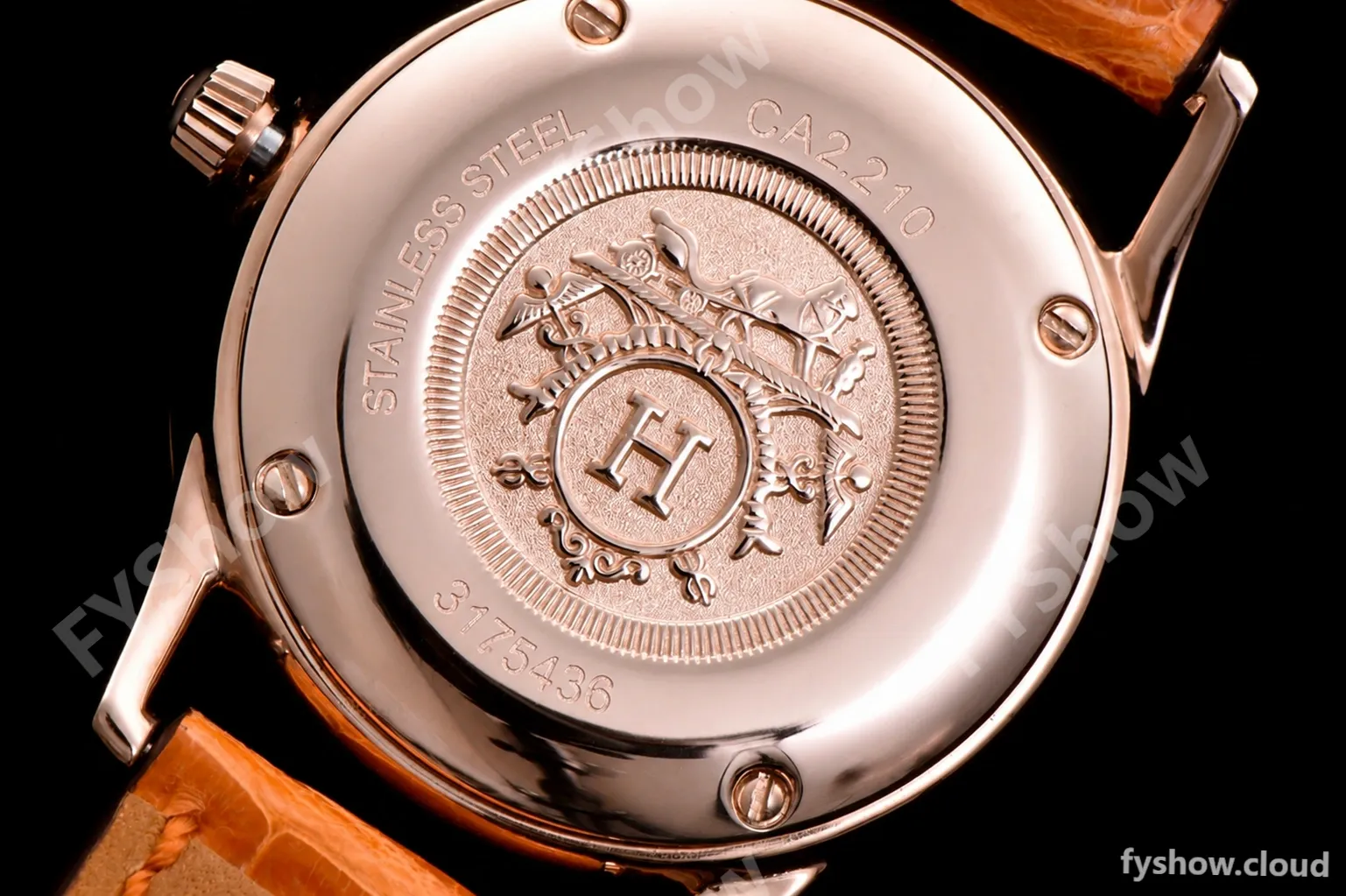 Hermes Slim D Series RG/LE BVF Wht/Red Diams Quartz - Image 9