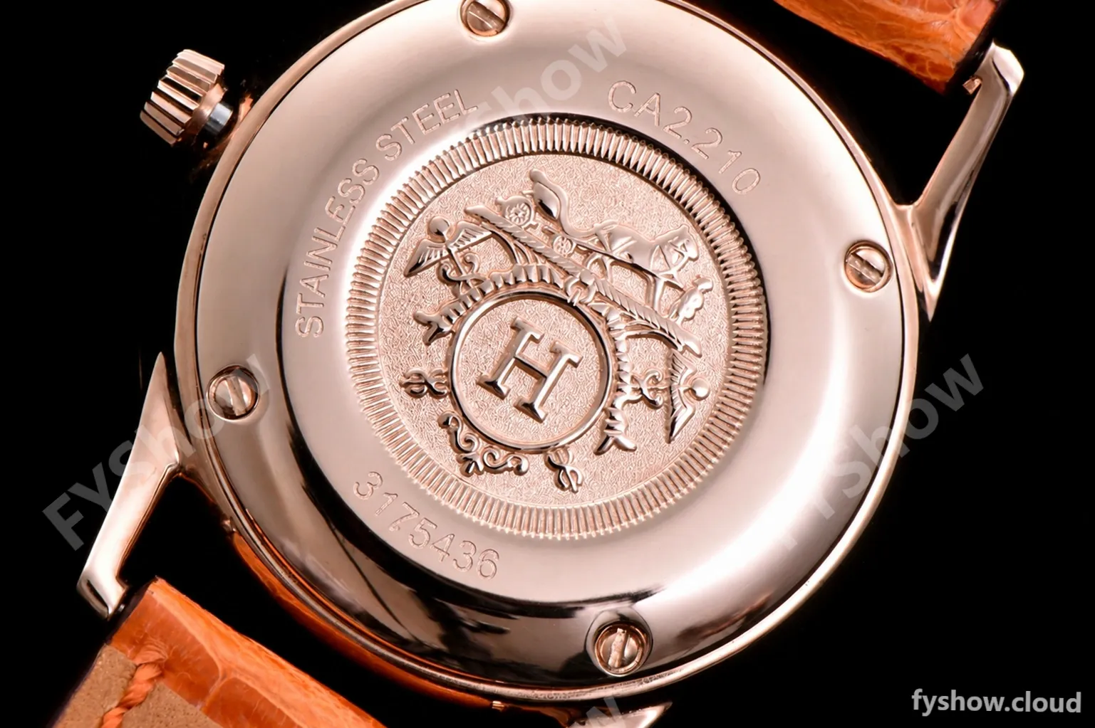 Hermes Slim D Series RG/LE BVF Wht/Red Diams Quartz - Image 9