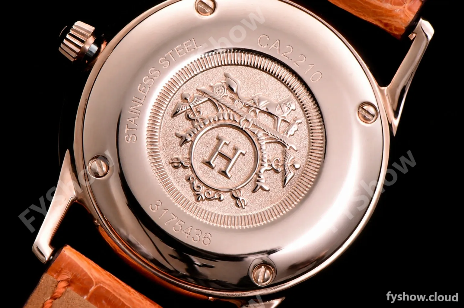 Hermes Slim D Series RG/LE BVF Wht/Blk Diams Quartz - Image 10