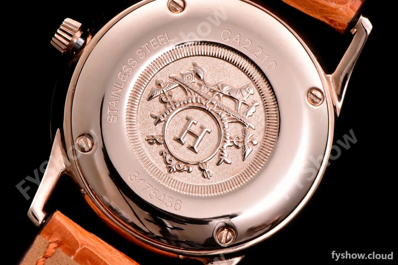 Hermes Slim D Series RG/LE BVF Wht/Per Diams Quartz - Image 9