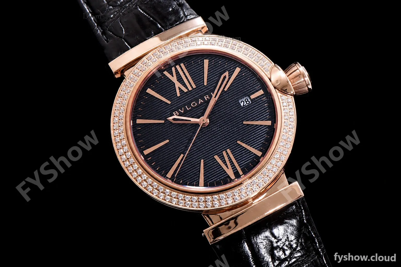 Bvlgari LVCEA Series RG/LE Blk/Blk Diams BVF Automatic - Image 10