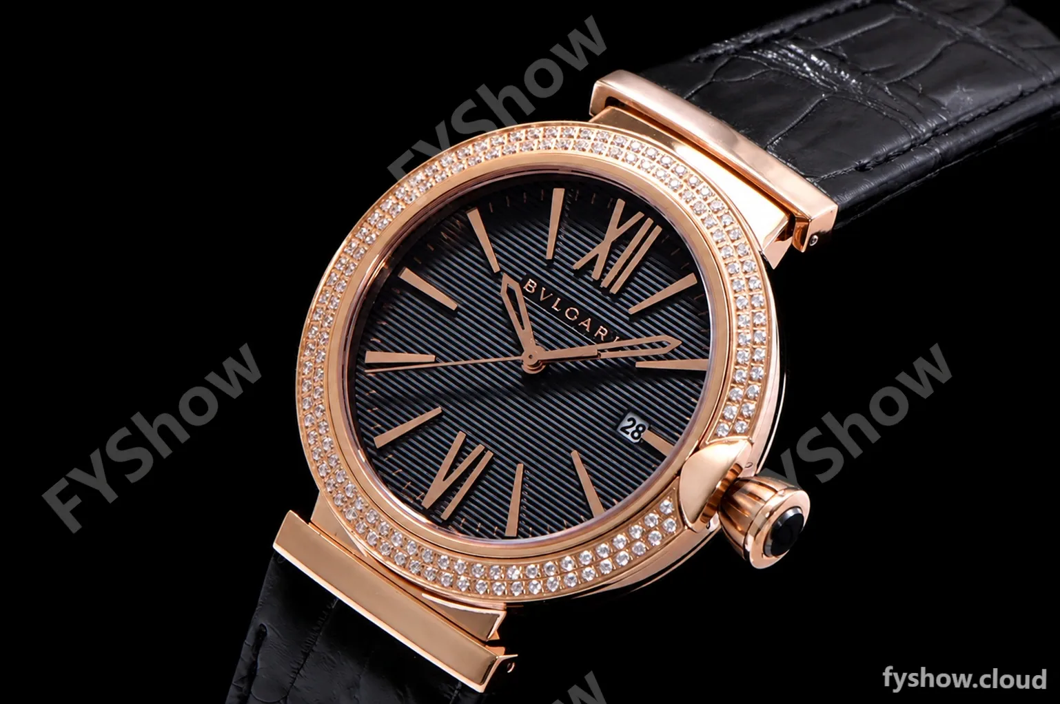 Bvlgari LVCEA Series RG/LE Blk/Blk Diams BVF Automatic - Image 9