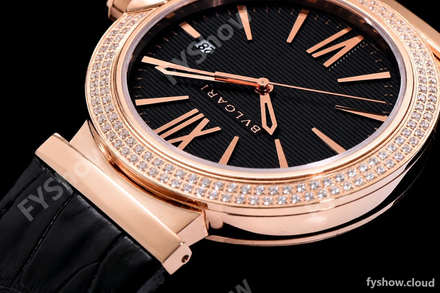 Bvlgari LVCEA Series RG/LE Blk/Blk Diams BVF Automatic - Image 7